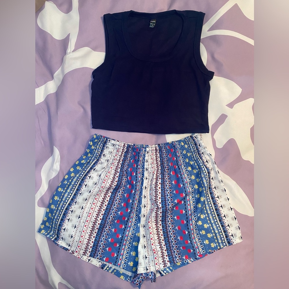 NWOT Shein shorts and crop top set.